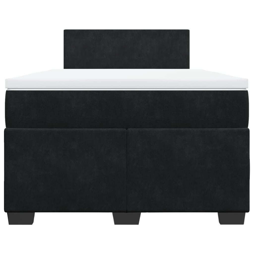 Κρεβάτι Boxspring με Στρώμα Μαύρο 120x190 εκ. Βελούδινο
