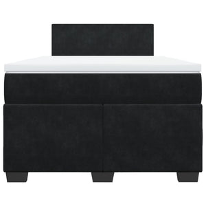 Κρεβάτι Boxspring με Στρώμα Μαύρο 120x190 εκ. Βελούδινο
