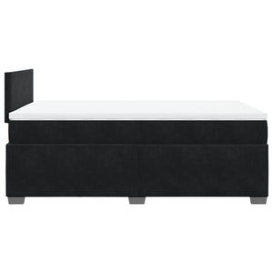Κρεβάτι Boxspring με Στρώμα Μαύρο 120x190 εκ. Βελούδινο