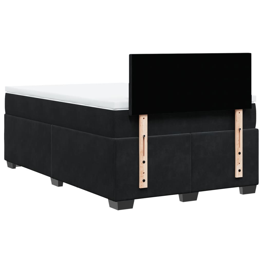 Κρεβάτι Boxspring με Στρώμα Μαύρο 120x190 εκ. Βελούδινο
