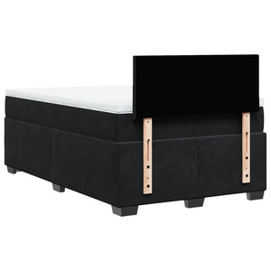 Κρεβάτι Boxspring με Στρώμα Μαύρο 120x190 εκ. Βελούδινο