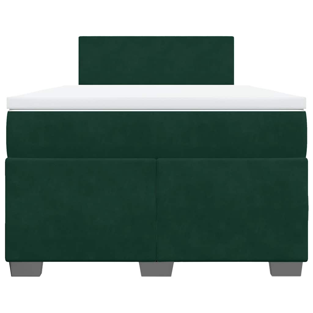 Κρεβάτι Boxspring με Στρώμα Σκούρο Πράσινο 120x190εκ. Βελούδινο