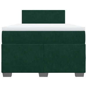 Κρεβάτι Boxspring με Στρώμα Σκούρο Πράσινο 120x190εκ. Βελούδινο
