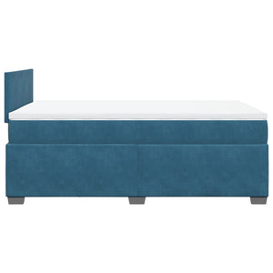 Κρεβάτι Boxspring με Στρώμα Σκούρο Μπλε 120x190 εκ. Βελούδινο