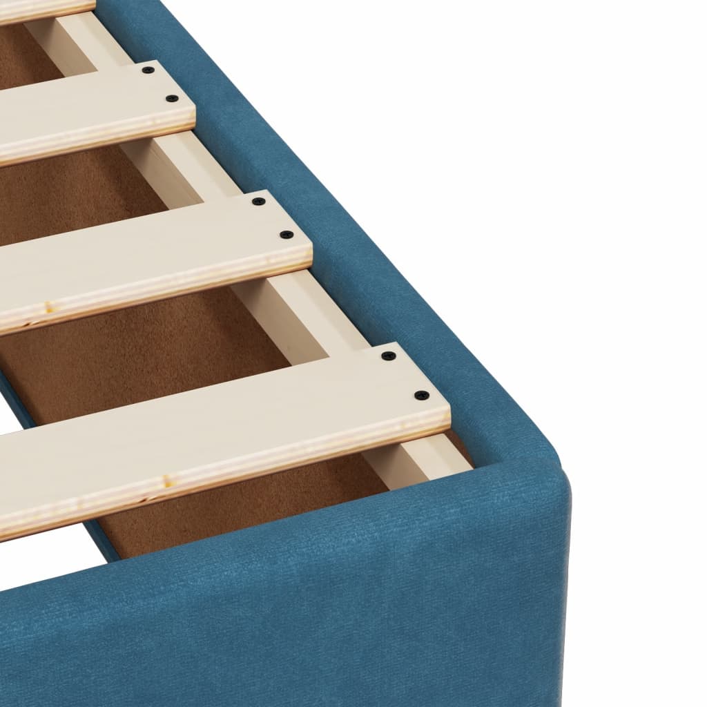 Κρεβάτι Boxspring με Στρώμα Σκούρο Μπλε 120x190 εκ. Βελούδινο