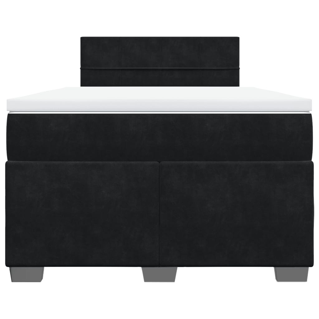 Κρεβάτι Boxspring με Στρώμα Μαύρο 120x190 εκ. Βελούδινο