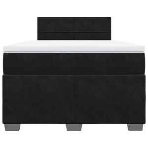 Κρεβάτι Boxspring με Στρώμα Μαύρο 120x190 εκ. Βελούδινο