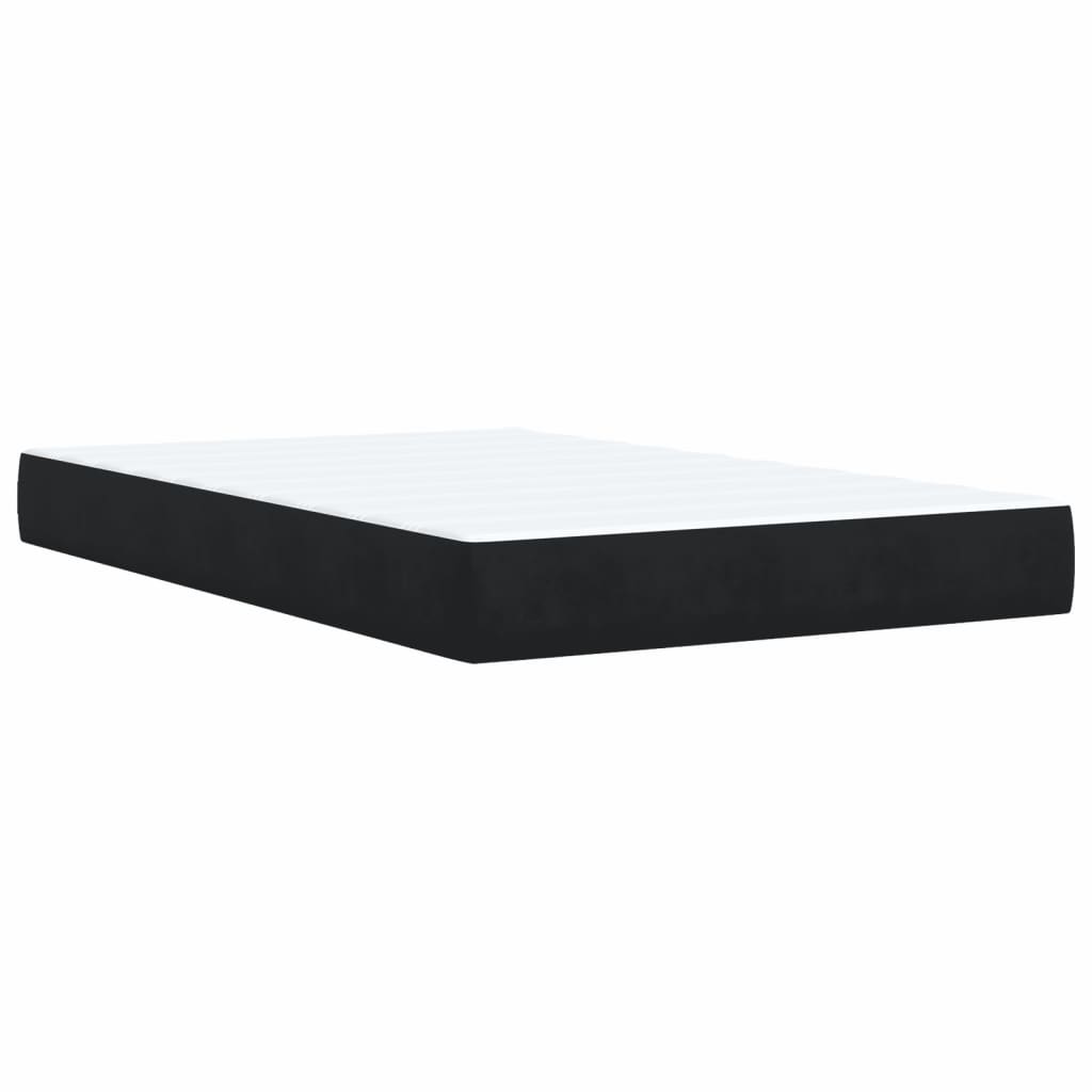 Κρεβάτι Boxspring με Στρώμα Μαύρο 120x190 εκ. Βελούδινο