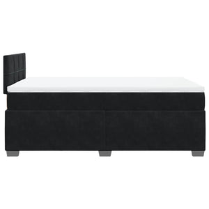 Κρεβάτι Boxspring με Στρώμα Μαύρο 120x190 εκ. Βελούδινο