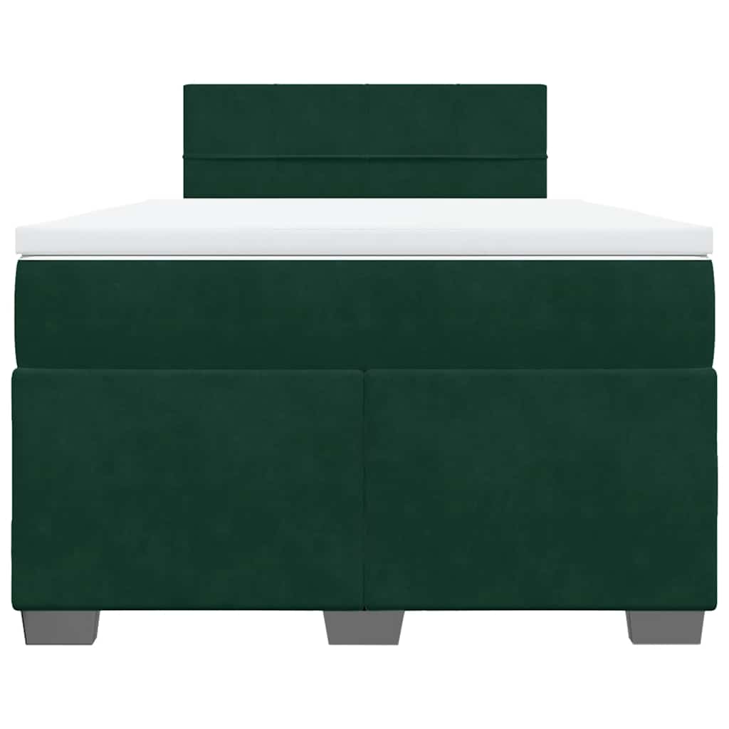 Κρεβάτι Boxspring με Στρώμα Σκούρο Πράσινο 120x190εκ. Βελούδινο