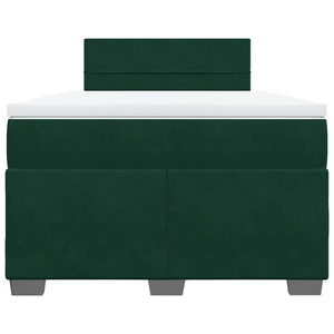Κρεβάτι Boxspring με Στρώμα Σκούρο Πράσινο 120x190εκ. Βελούδινο