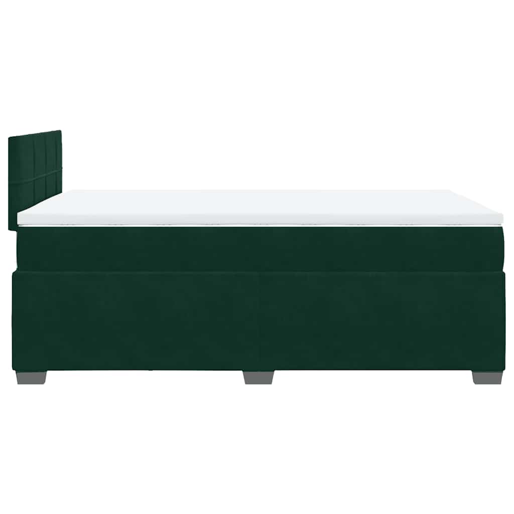 Κρεβάτι Boxspring με Στρώμα Σκούρο Πράσινο 120x190εκ. Βελούδινο