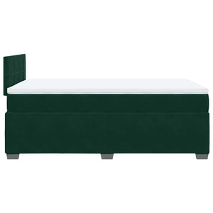 Κρεβάτι Boxspring με Στρώμα Σκούρο Πράσινο 120x190εκ. Βελούδινο