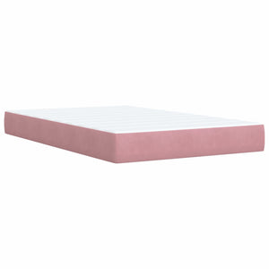 Κρεβάτι Boxspring με Στρώμα Ροζ 120x190 εκ. Βελούδινο