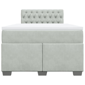 Κρεβάτι Boxspring με Στρώμα Ανοιχτό Γκρι 120x190 εκ. Βελούδινο