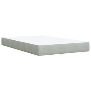 Κρεβάτι Boxspring με Στρώμα Ανοιχτό Γκρι 120x190 εκ. Βελούδινο