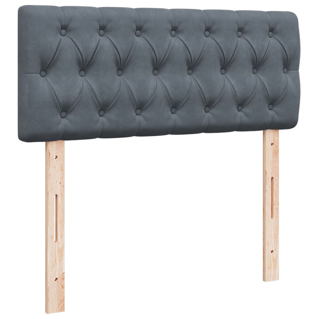 Κρεβάτι Boxspring με Στρώμα Σκούρο Γκρι 120x190 εκ. Βελούδινο