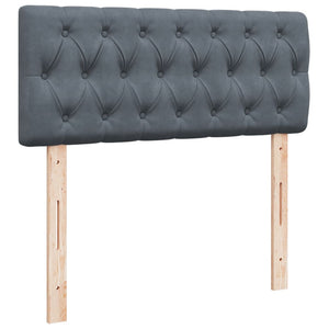 Κρεβάτι Boxspring με Στρώμα Σκούρο Γκρι 120x190 εκ. Βελούδινο