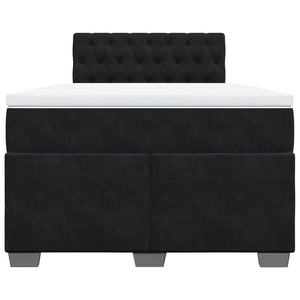 Κρεβάτι Boxspring με Στρώμα Μαύρο 120x190 εκ. Βελούδινο
