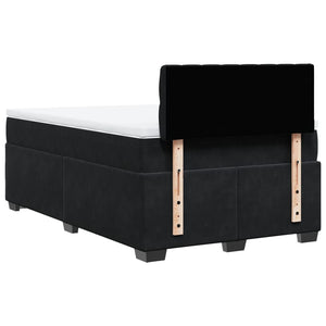 Κρεβάτι Boxspring με Στρώμα Μαύρο 120x190 εκ. Βελούδινο