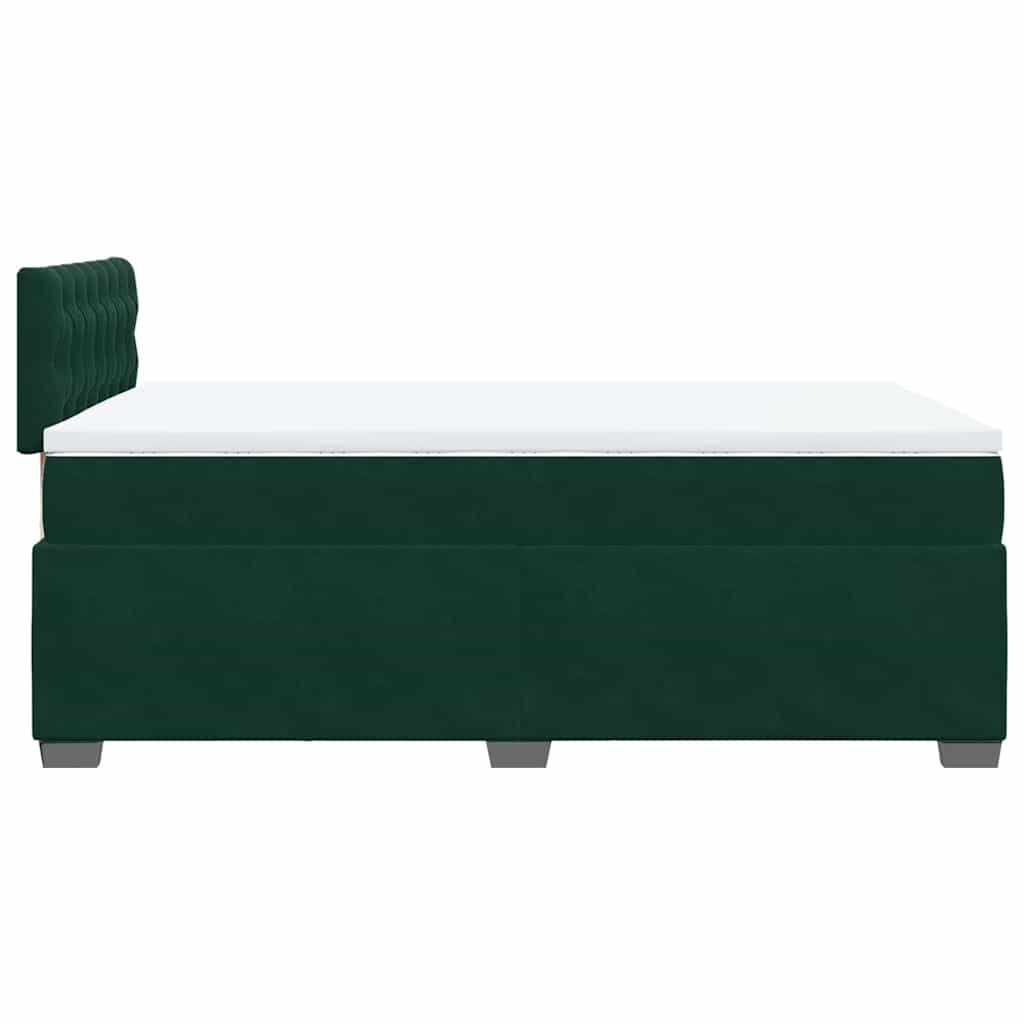 Κρεβάτι Boxspring με Στρώμα Σκούρο Πράσινο 120x190εκ. Βελούδινο - Pakobazaar