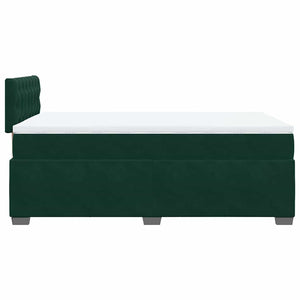 Κρεβάτι Boxspring με Στρώμα Σκούρο Πράσινο 120x190εκ. Βελούδινο - Pakobazaar