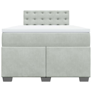 Κρεβάτι Boxspring με Στρώμα Ανοιχτό Γκρι 120x190 εκ. Βελούδινο - Pakobazaar