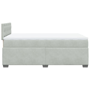 Κρεβάτι Boxspring με Στρώμα Ανοιχτό Γκρι 120x190 εκ. Βελούδινο - Pakobazaar