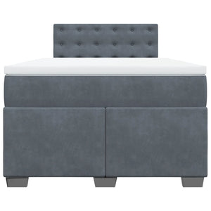 Κρεβάτι Boxspring με Στρώμα Σκούρο Γκρι 120x190 εκ. Βελούδινο