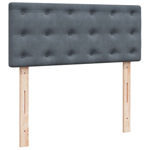 Κρεβάτι Boxspring με Στρώμα Σκούρο Γκρι 120x190 εκ. Βελούδινο