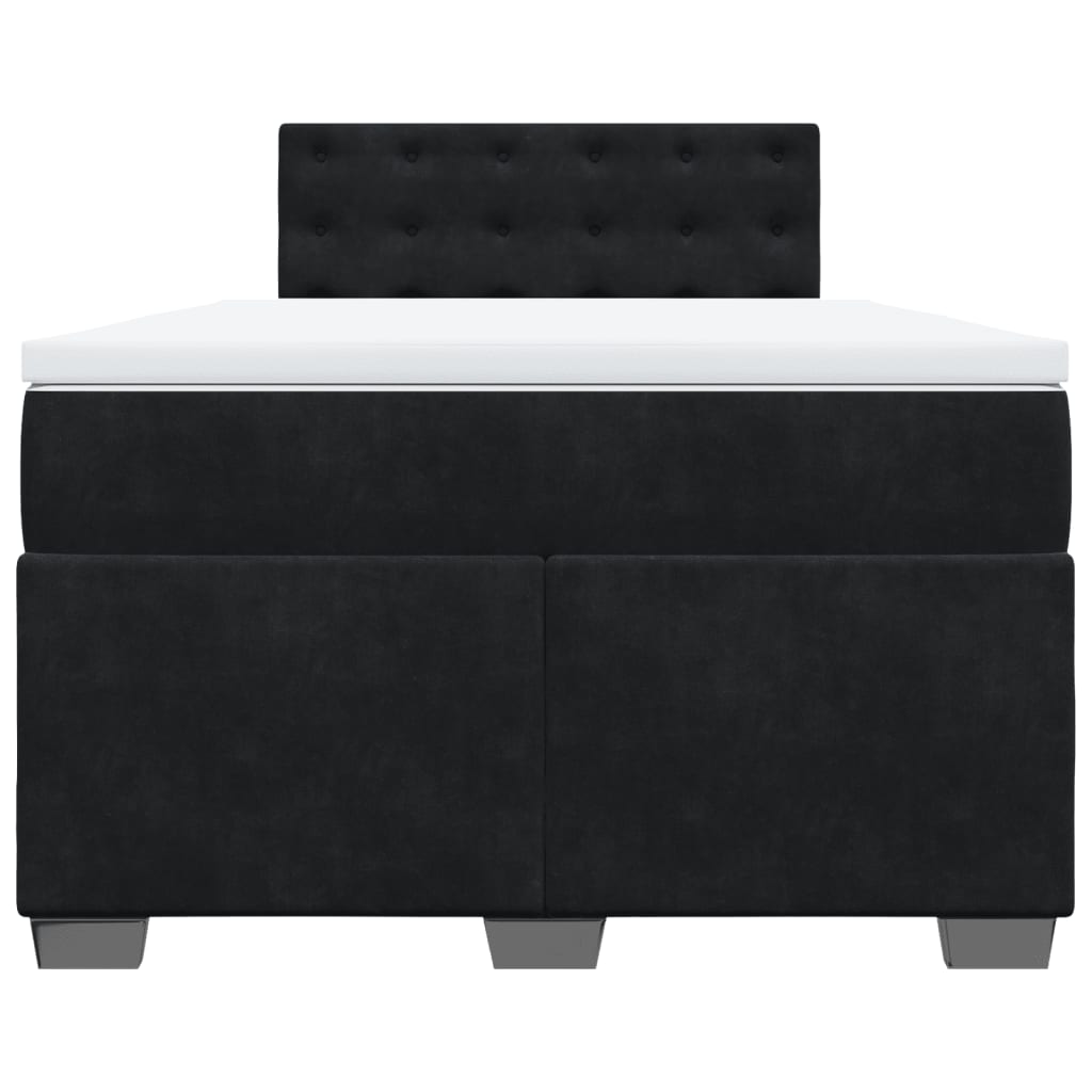 Κρεβάτι Boxspring με Στρώμα Μαύρο 120x190 εκ. Βελούδινο