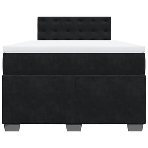 Κρεβάτι Boxspring με Στρώμα Μαύρο 120x190 εκ. Βελούδινο