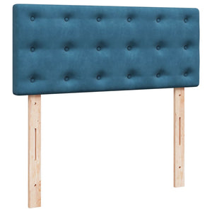 Κρεβάτι Boxspring με Στρώμα Σκούρο Μπλε 120x190 εκ. Βελούδινο