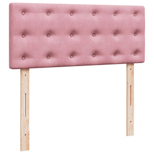 Κρεβάτι Boxspring με Στρώμα Ροζ 120x190 εκ. Βελούδινο