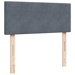 Κρεβάτι Boxspring με Στρώμα Σκούρο Γκρι 120x200 εκ. Βελούδινο - Pakobazaar