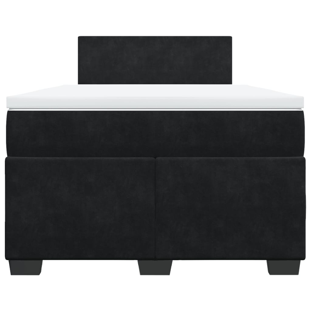 Κρεβάτι Boxspring με Στρώμα Μαύρο 120 x 200 εκ. Βελούδινο