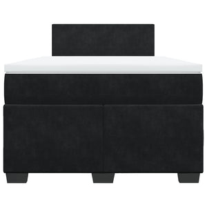 Κρεβάτι Boxspring με Στρώμα Μαύρο 120 x 200 εκ. Βελούδινο