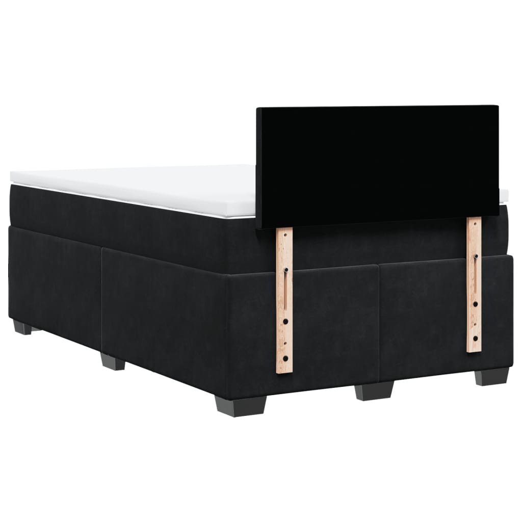 Κρεβάτι Boxspring με Στρώμα Μαύρο 120 x 200 εκ. Βελούδινο