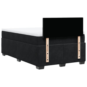 Κρεβάτι Boxspring με Στρώμα Μαύρο 120 x 200 εκ. Βελούδινο