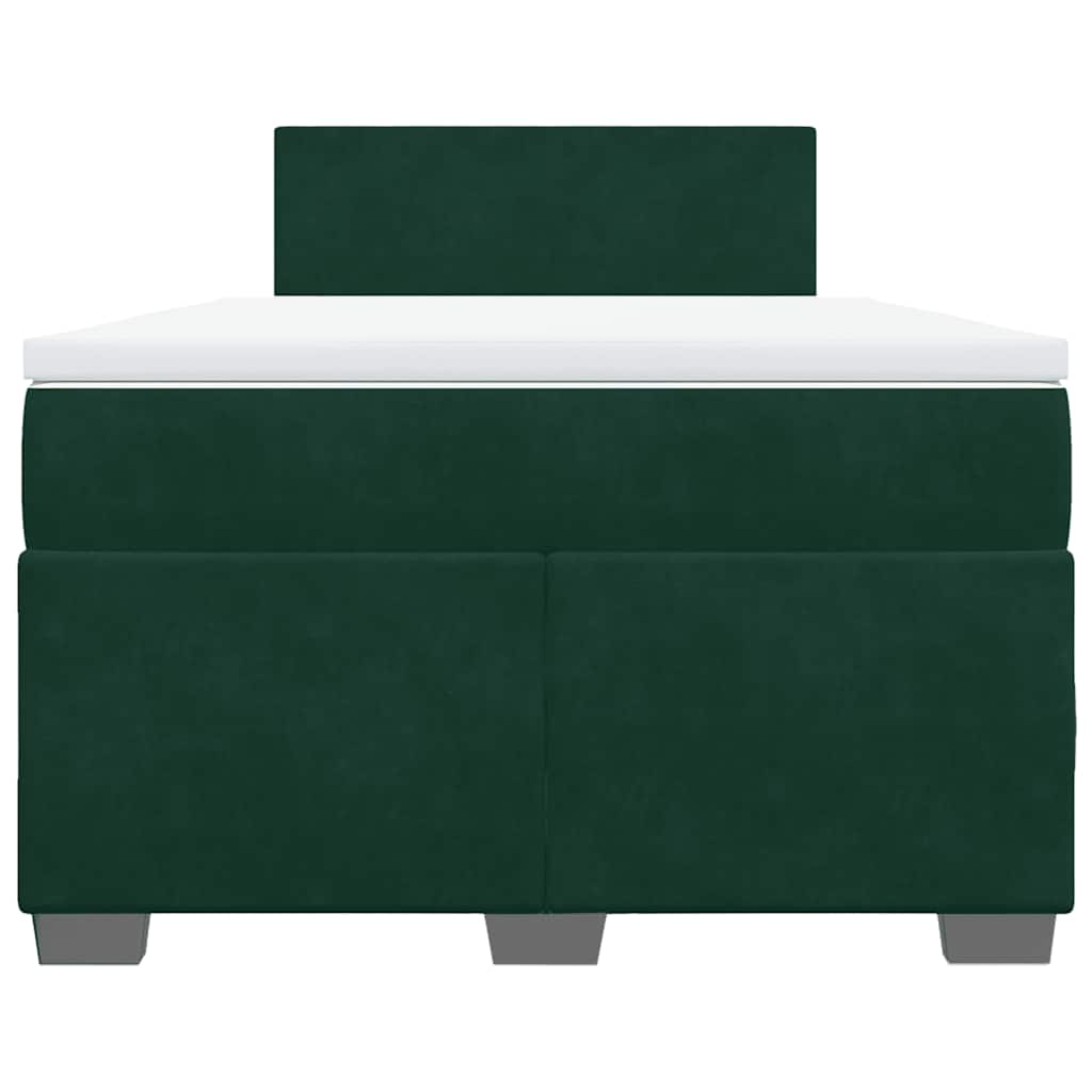 Κρεβάτι Boxspring με Στρώμα Σκούρο Πράσινο 120x200εκ. Βελούδινο
