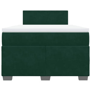 Κρεβάτι Boxspring με Στρώμα Σκούρο Πράσινο 120x200εκ. Βελούδινο