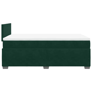 Κρεβάτι Boxspring με Στρώμα Σκούρο Πράσινο 120x200εκ. Βελούδινο