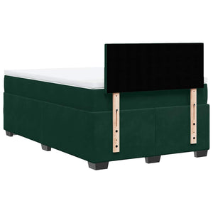 Κρεβάτι Boxspring με Στρώμα Σκούρο Πράσινο 120x200εκ. Βελούδινο
