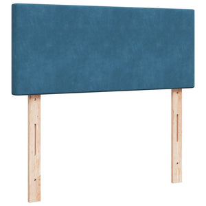 Κρεβάτι Boxspring με Στρώμα Σκούρο Μπλε 120x200 εκ. Βελούδινο - Pakobazaar