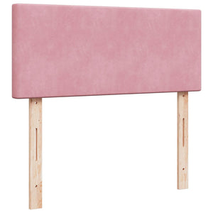 Κρεβάτι Boxspring με Στρώμα Ροζ 120x200 εκ. Βελούδινο