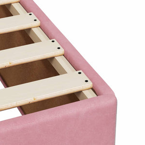 Κρεβάτι Boxspring με Στρώμα Ροζ 120x200 εκ. Βελούδινο