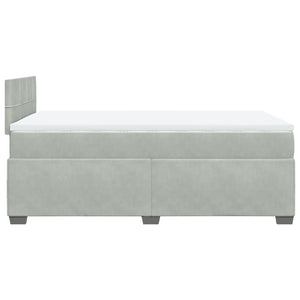 Κρεβάτι Boxspring με Στρώμα Ανοιχτό Γκρι 120x200 εκ. Βελούδινο - Pakobazaar