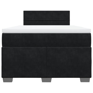 Κρεβάτι Boxspring με Στρώμα Μαύρο 120 x 200 εκ. Βελούδινο