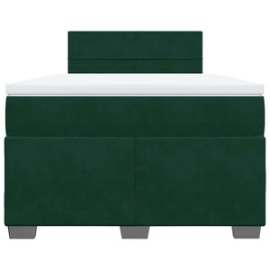 Κρεβάτι Boxspring με Στρώμα Σκούρο Πράσινο 120x200εκ. Βελούδινο