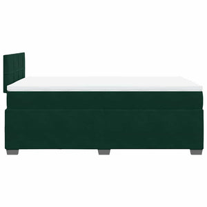 Κρεβάτι Boxspring με Στρώμα Σκούρο Πράσινο 120x200εκ. Βελούδινο